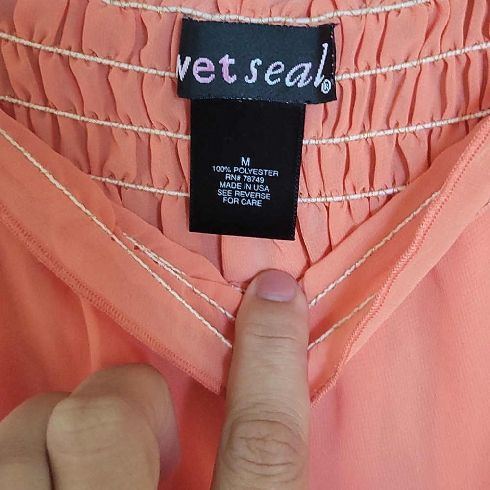 Flowy Orange Tube Top - Picture 3 of 4